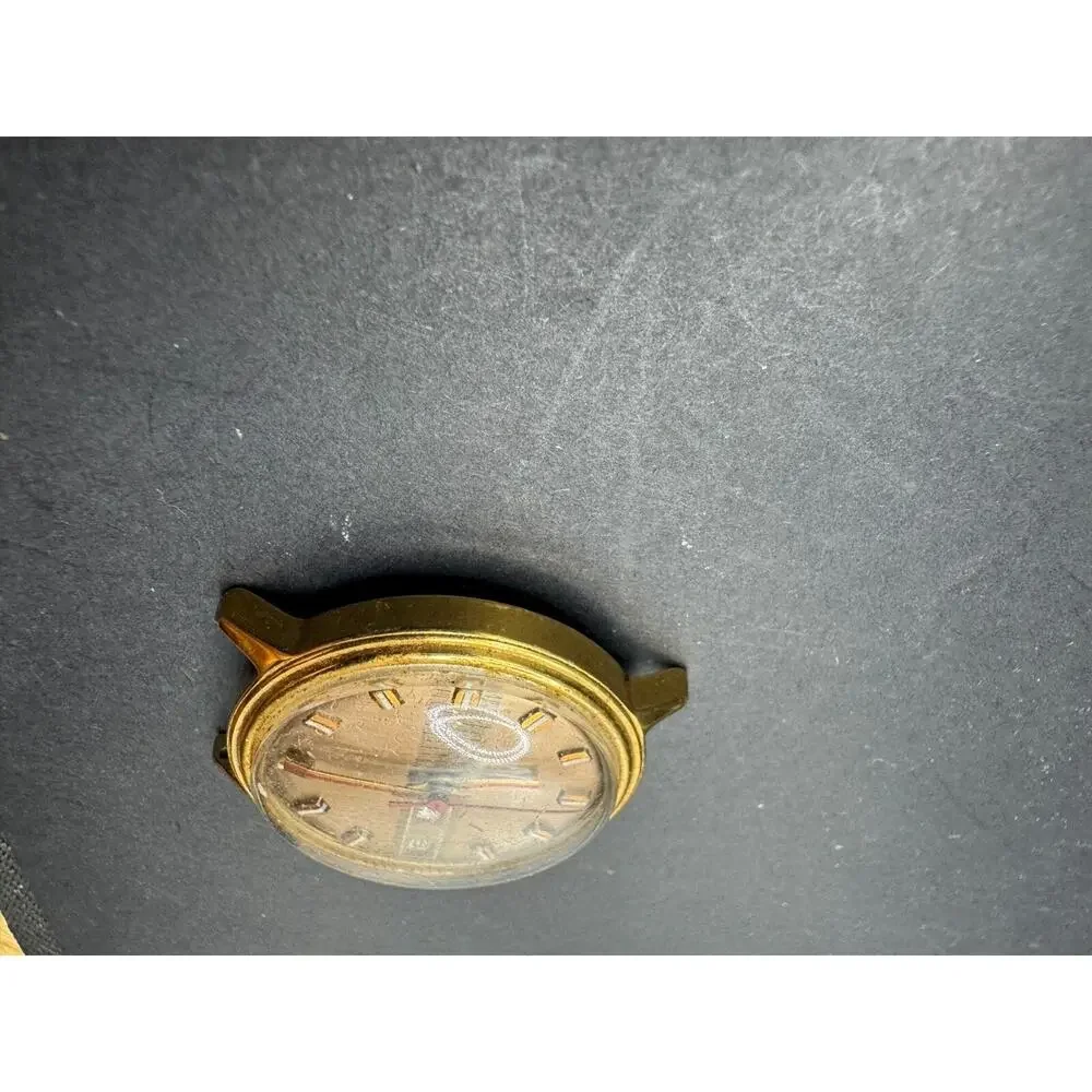 Vintage Timex Mercury Men Gold Tone Day Date Watch Manual Wind No Band